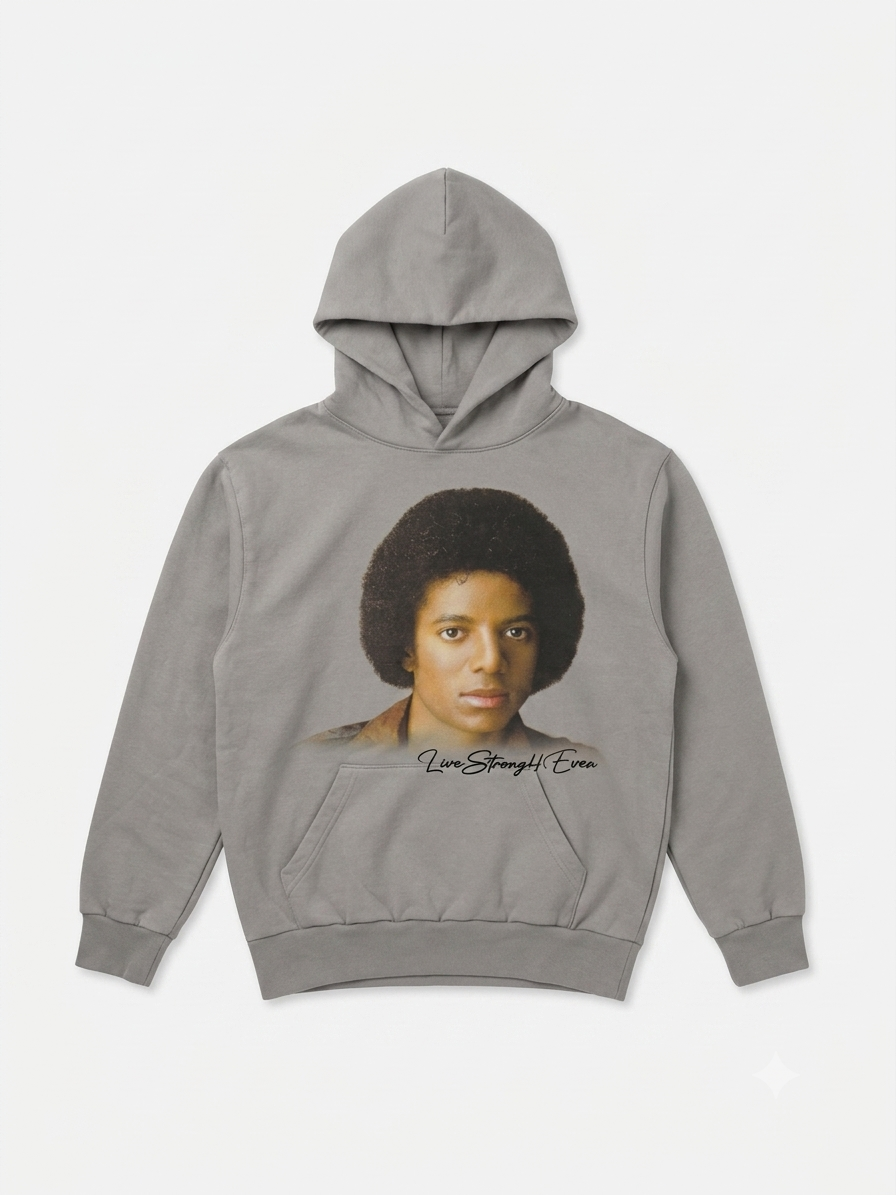 LS4E "Live Strong 4 Ever" Vintage Michael Jackson Graphic Hoodie