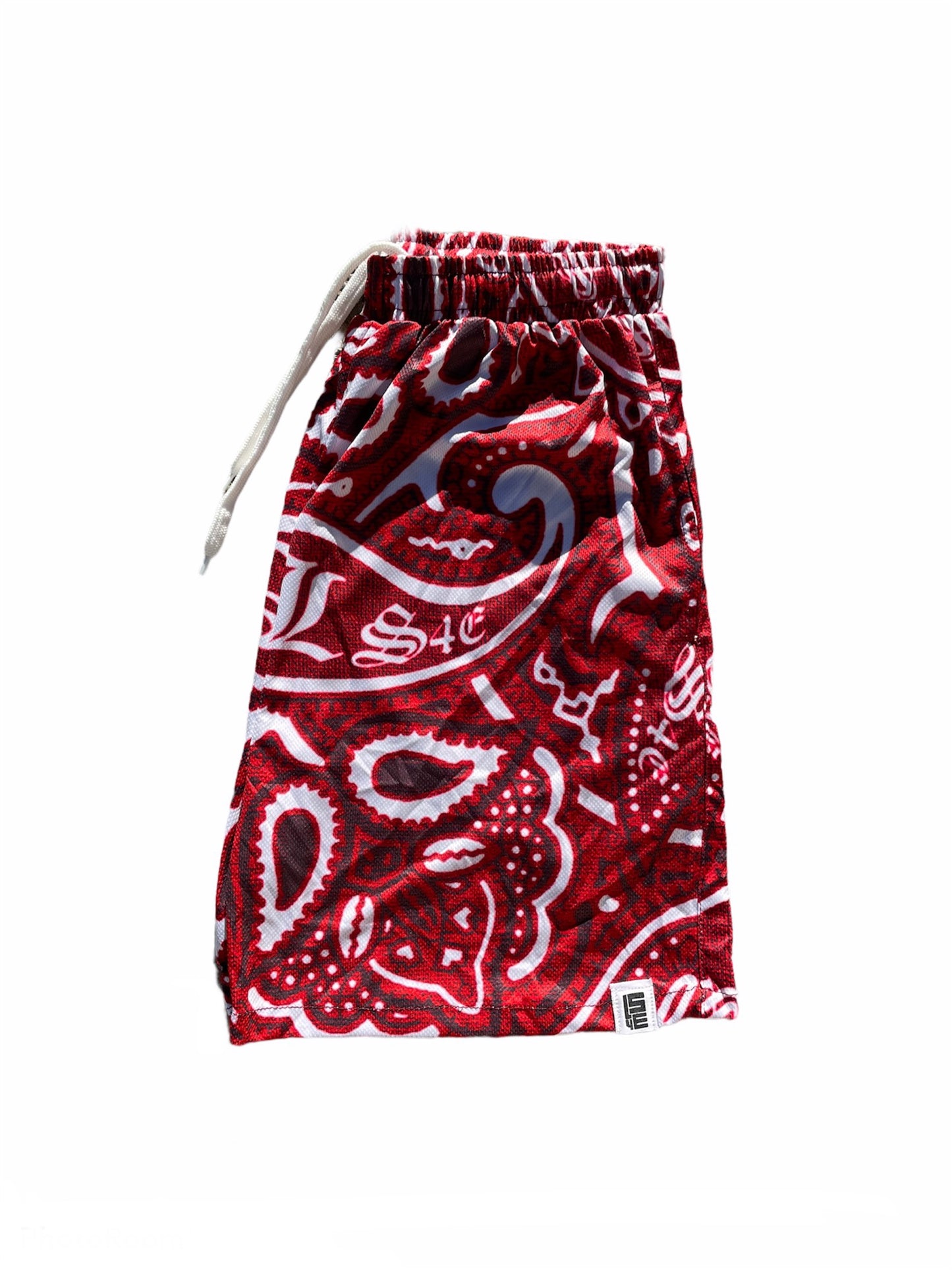 Red LS4E Paisley Shorts