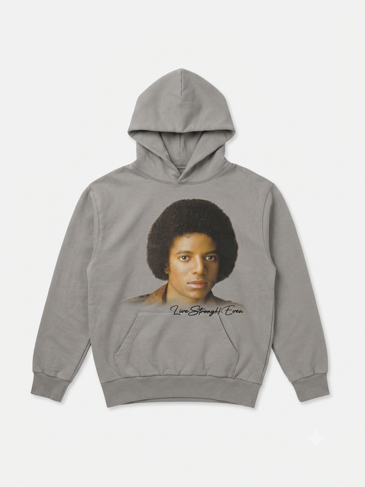 LS4E "Live Strong 4 Ever" Vintage Michael Jackson Graphic Hoodie