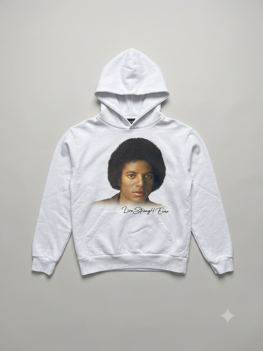 LS4E "Live Strong 4 Ever" Vintage Michael Jackson Graphic Hoodie