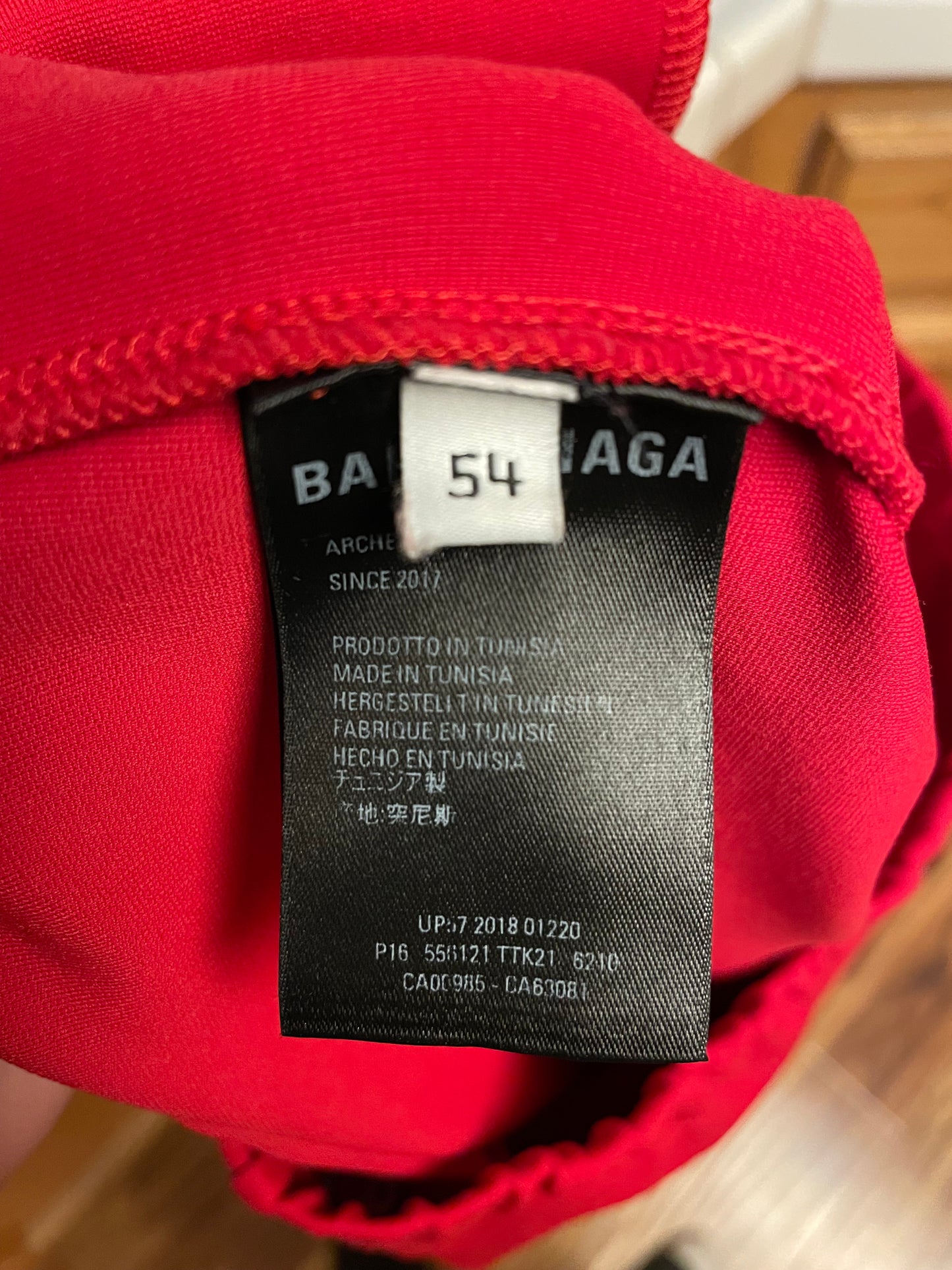 Red Balenciaga Pin Tuck Track Pants W/ Zippers
